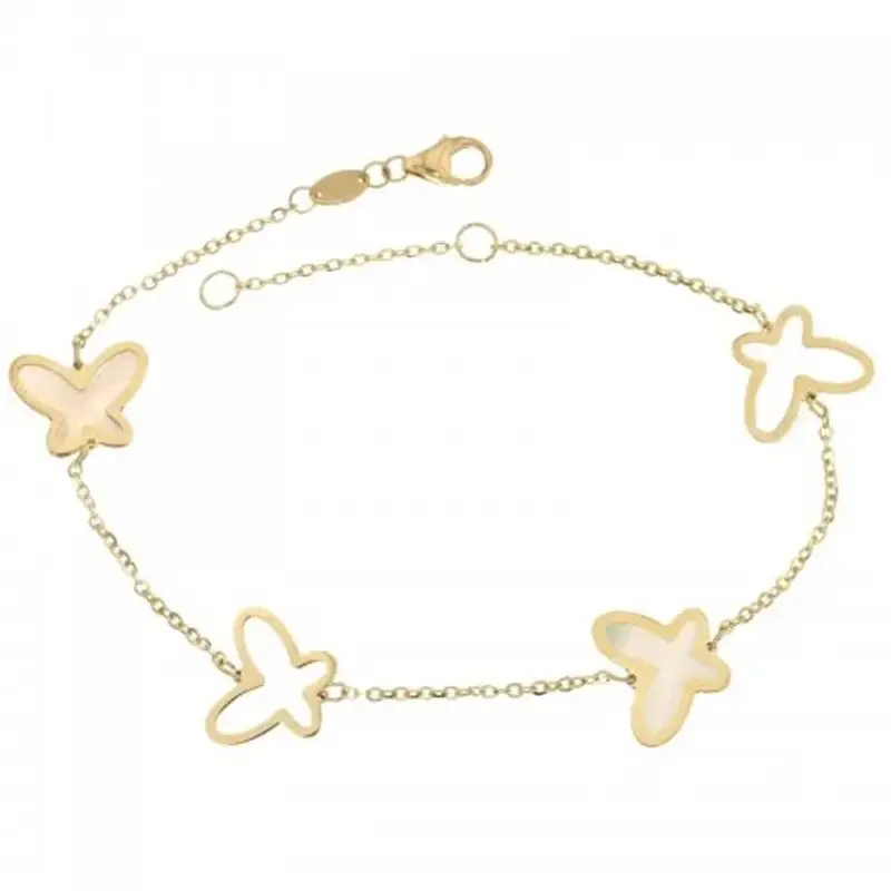 Bracciale donna in oro giallo farfalle 803321733399