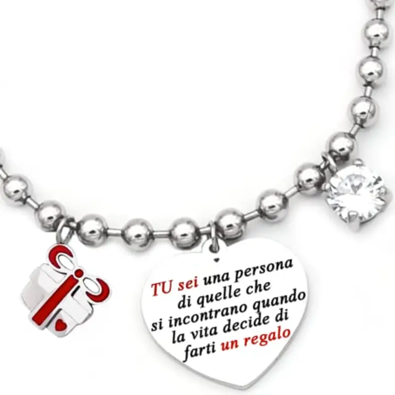 Bracciale donna, Ipoallergenico, Idee Regalo Donna Frase Specialie da regalare per Lei X Fidanzata, moglie o compagna