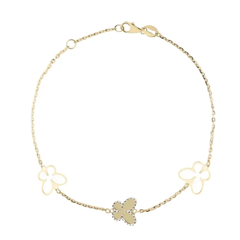 Bracciale Donna Oro Giallo Bianco GL100806