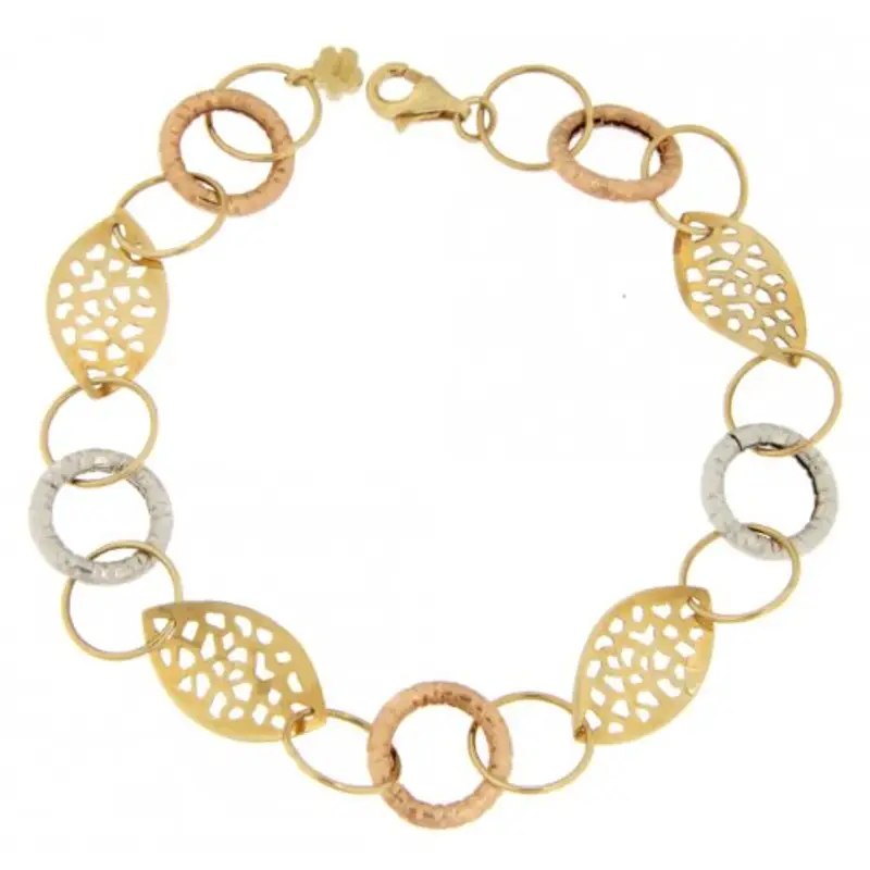 Bracciale Donna Oro Giallo Bianco Rosa GL100266
