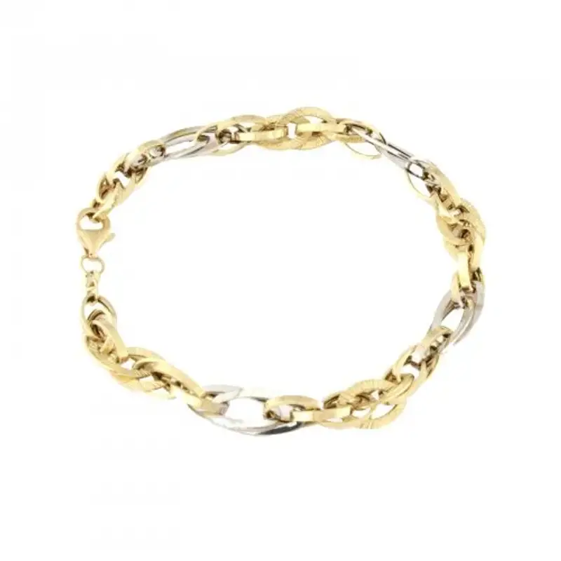 Bracciale Donna Oro Giallo e Bianco GL100083