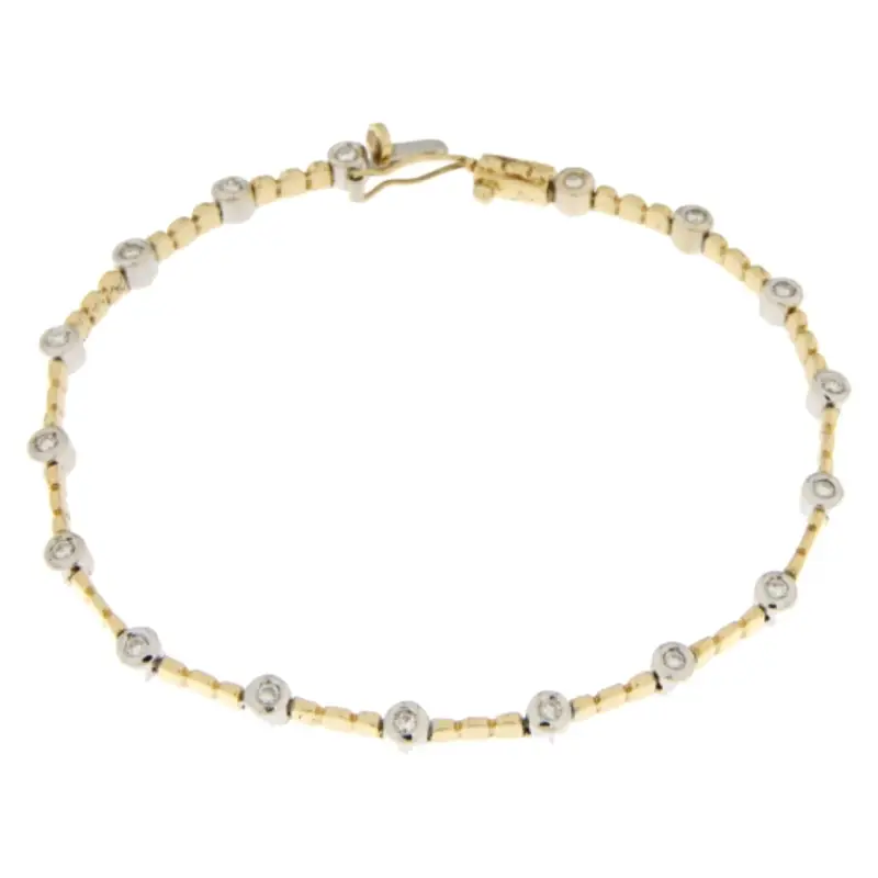 Bracciale Tennis Donna Oro Giallo Bianco Diamanti GL100700