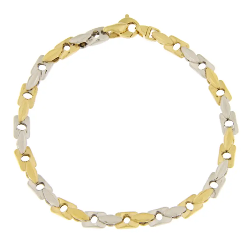 Bracciale Uomo Oro Bianco Giallo GL102060