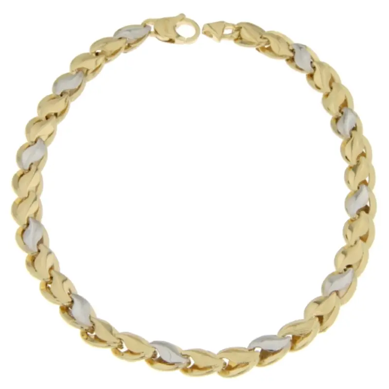 Bracciale Uomo Oro Giallo Bianco GL100556