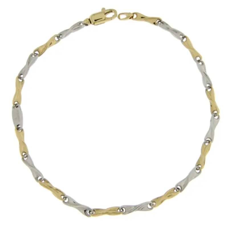 Bracciale Uomo Oro Giallo Bianco GL101141