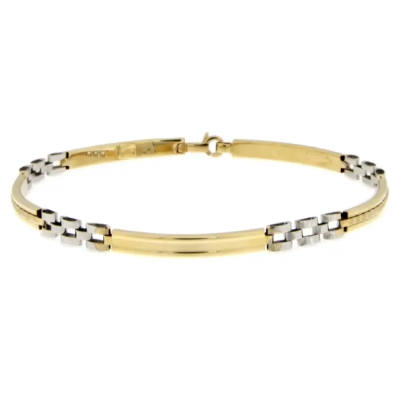 Bracciale Uomo Oro Giallo Bianco GL101226