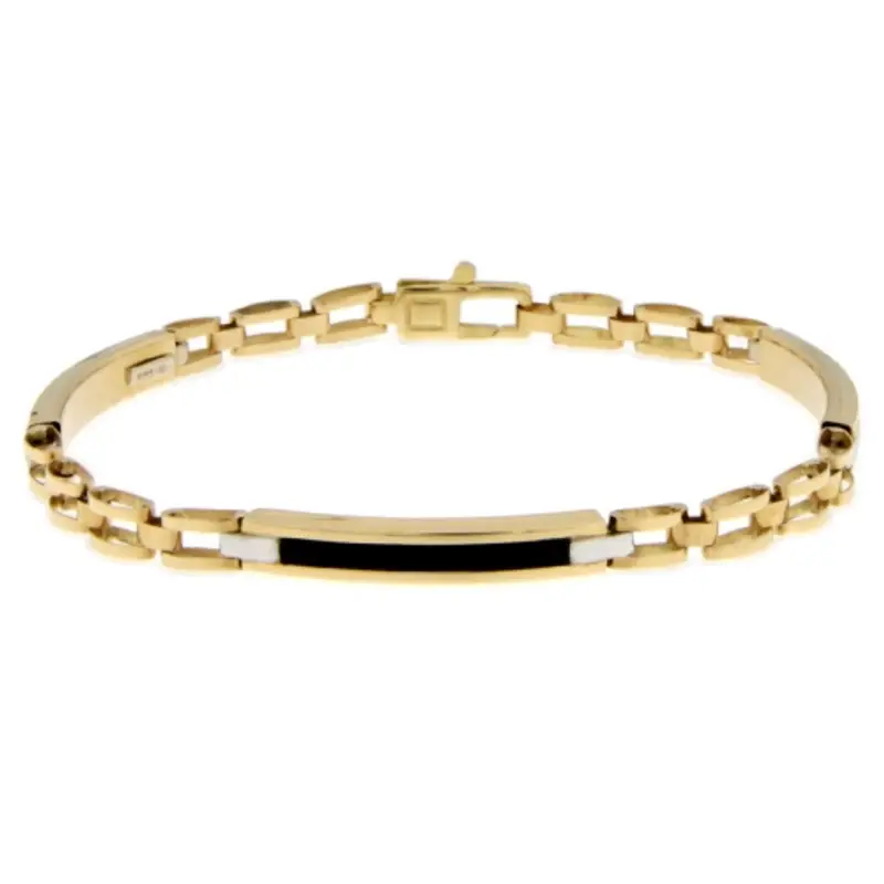 Bracciale Uomo Oro Giallo Bianco GL101228