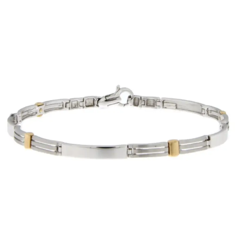 Bracciale Uomo Oro Giallo Bianco GL101235
