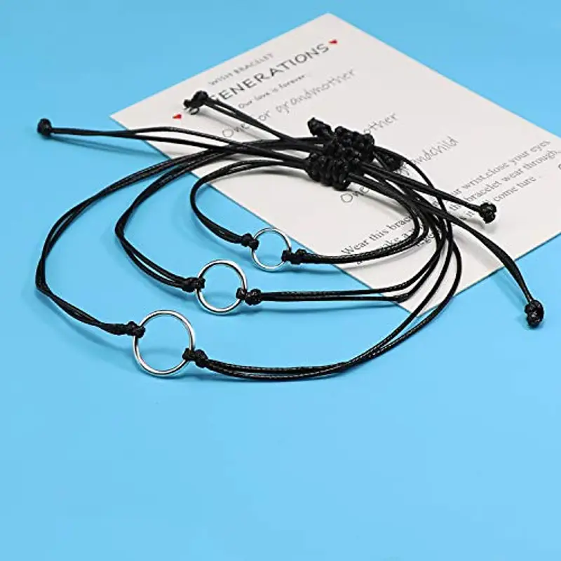 Braccialetti per figlie per madre Set di braccialetti in corda coordinata Regalo da mamma a figlia Relazione Gioielli fatti a mano per le donne Ragazze (Cuore 2 pezzi) miniatura 2