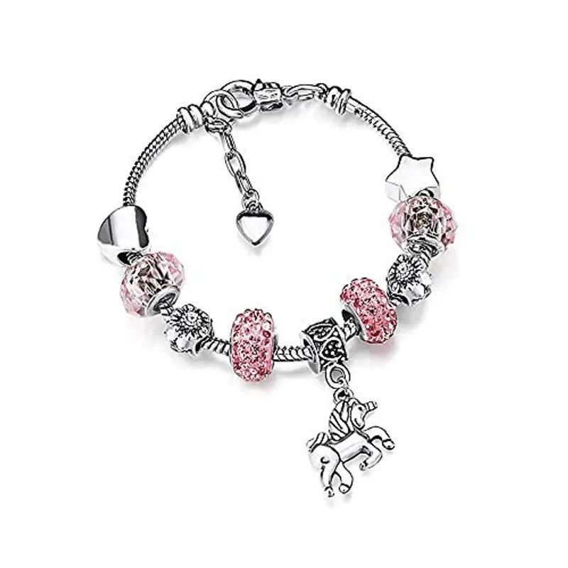 BRAND - Bracciale Unicorno con Charm, Regalo per Bambine