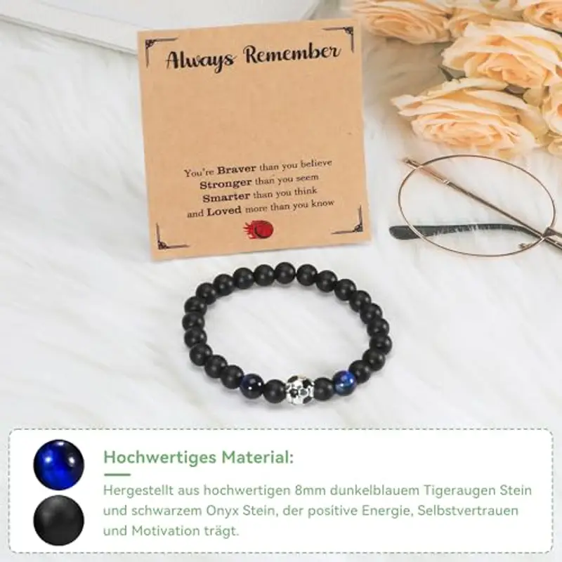 Braccialetto da calcio, regalo per ragazi, per ragazi, ragazzi, ragazzi, idea regalo per figlio, adolescente, nipote, fratello, 5, 6, 7, 8, 9, 10, 11, 12 anni regao di compleanno X-Large corde (D) miniatura 3