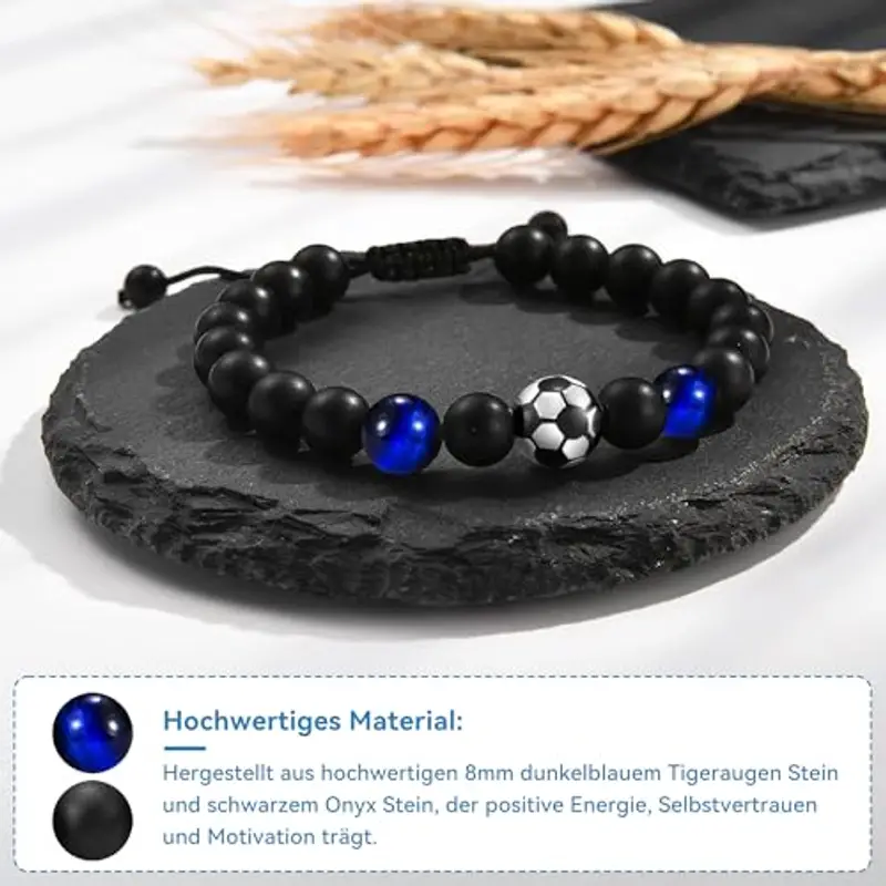 Braccialetto da calcio, regalo per ragazzi, per ragazzi, ragazzi, ragazzi, idea regalo per figlio, adolescente, nipote, fratello, 5, 6, 7, 8, 9, 10, 11, 12 anni, regalo di compleanno, X-Large, corde miniatura 3