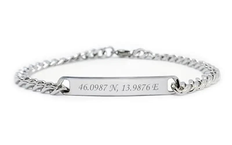 Braccialetto Incisione Uomo o Donna Personalizzabile | Bracciale Catena con piastrina personalizzato in acciaio inossidabile miniatura 2