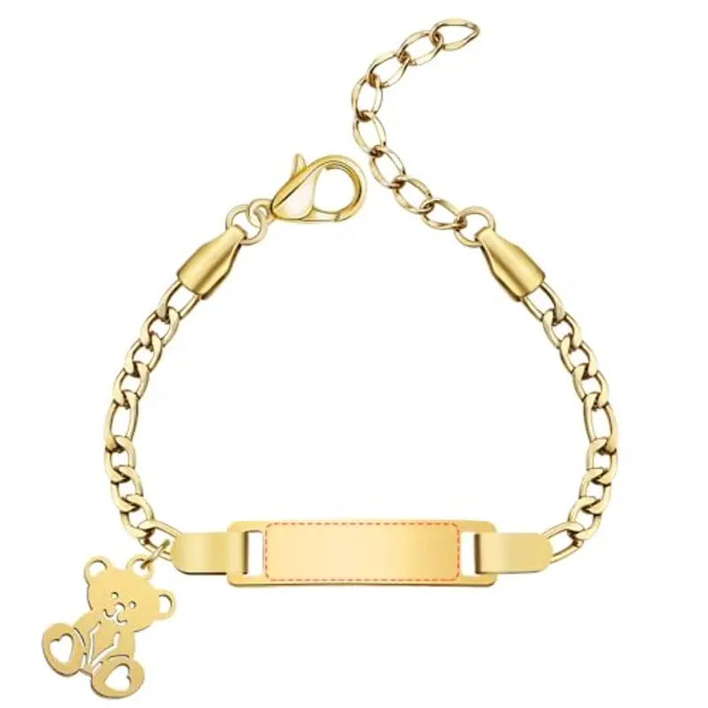 Braccialetto personalizzato per neonati con incisione personalizzata Nome/Data di nascita/Braccialetti in acciaio