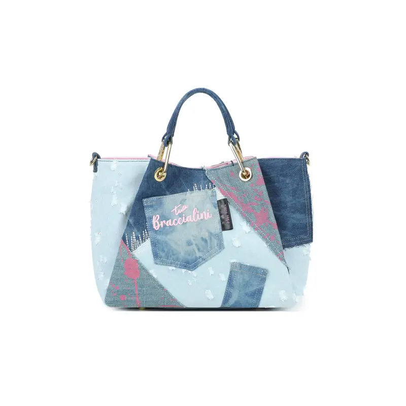 Amy Jeans Borsa a mano e tracolla B18821 Blu