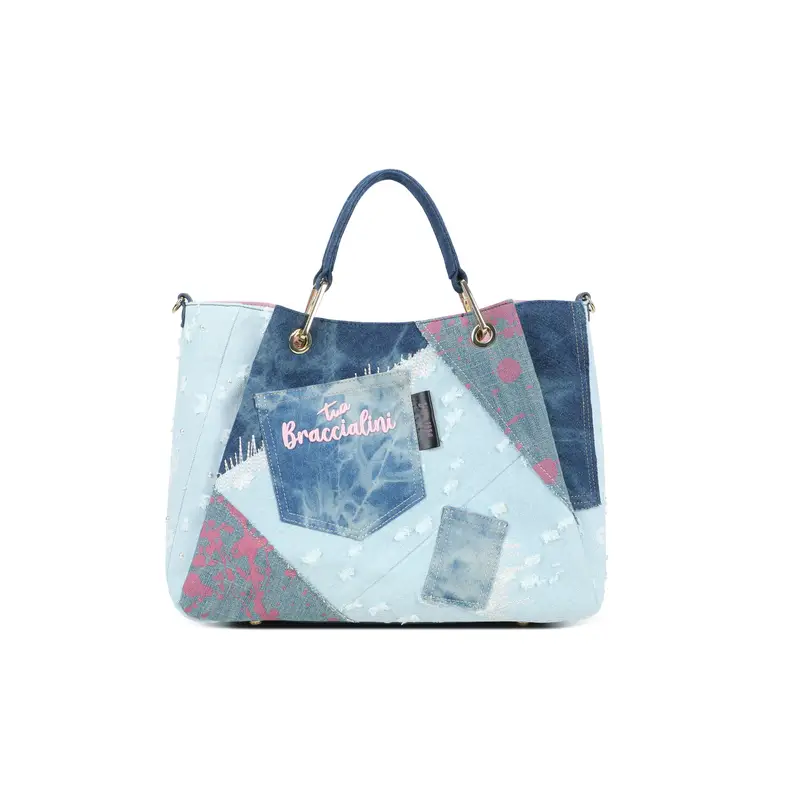 Amy Jeans Borsa a mano e tracolla B18822 Blu
