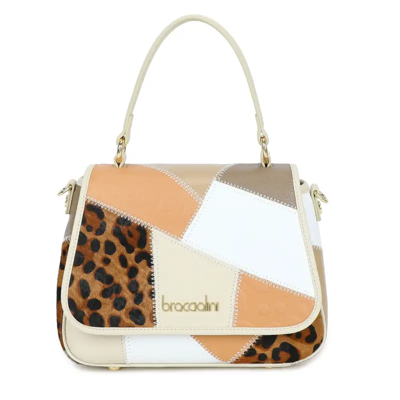 Patch Borsa a mano e tracolla B19070 Beige