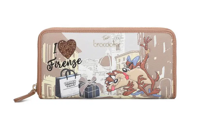 Portafoglio donna Braccialini Cartoline Looney Tunes Firenze