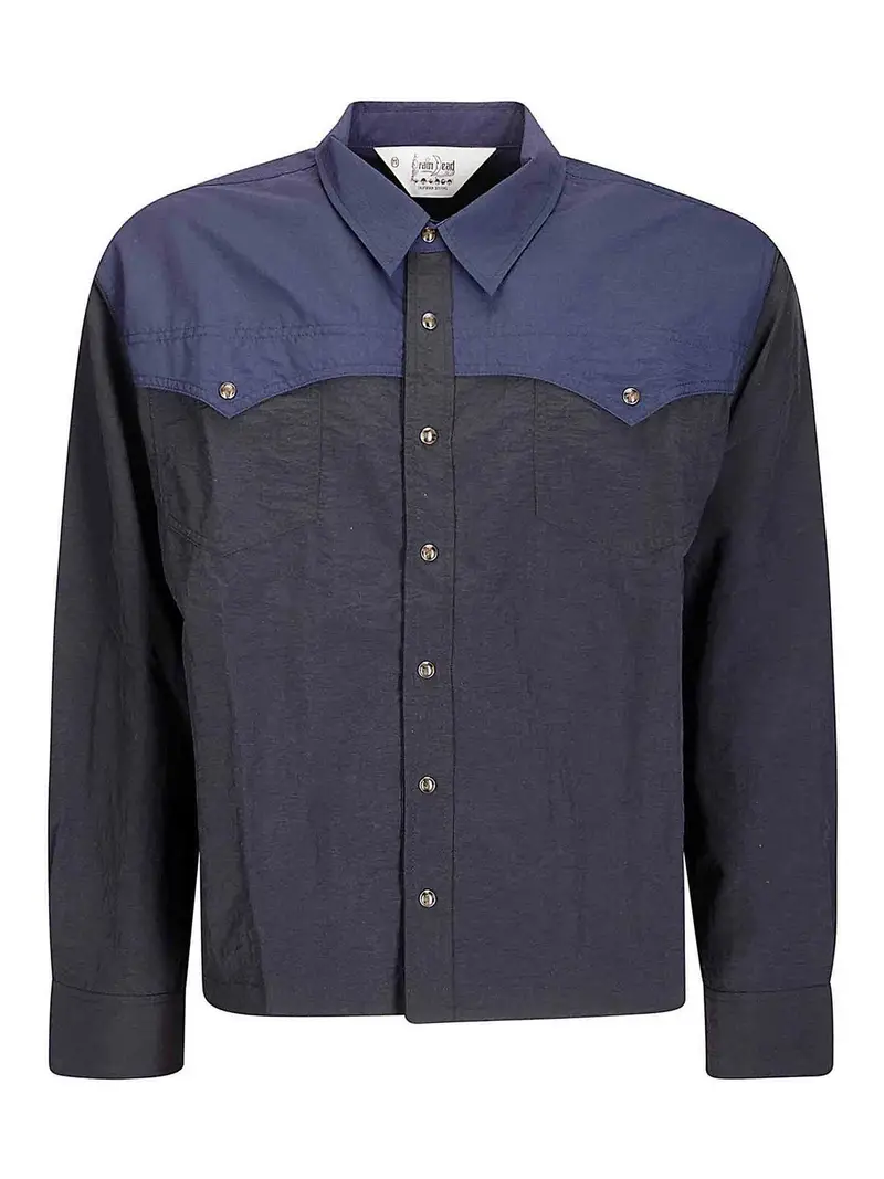Camicia western in nylon Nero