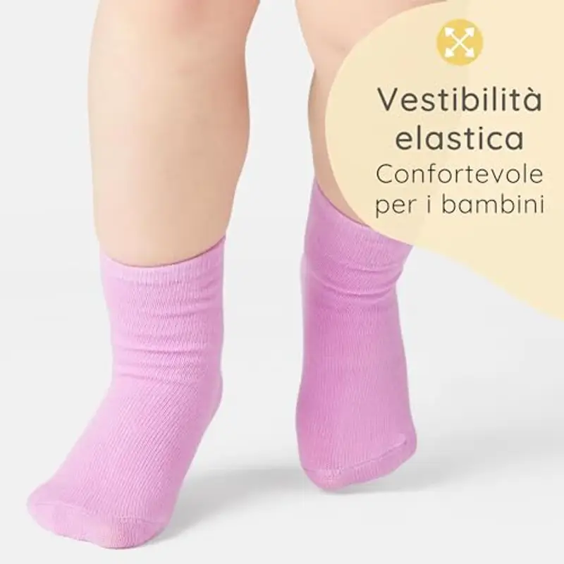 Bramble & Bear confezione da 6/12 Calzini unisex per bambini, Calzini antiscivolo con struttura in morbido cotone, Blu miniatura 2