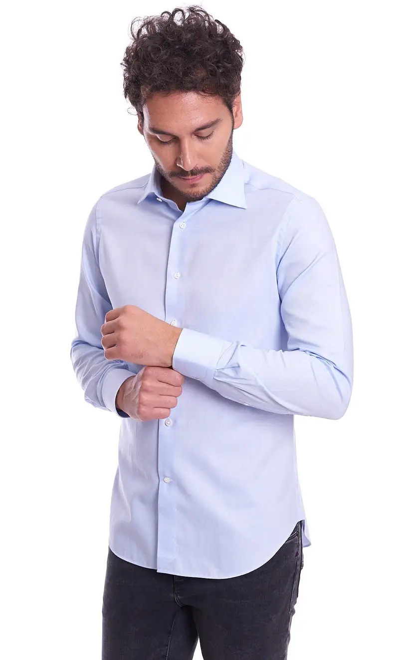 Camicia brancaccio a fantasia celeste, colore celeste