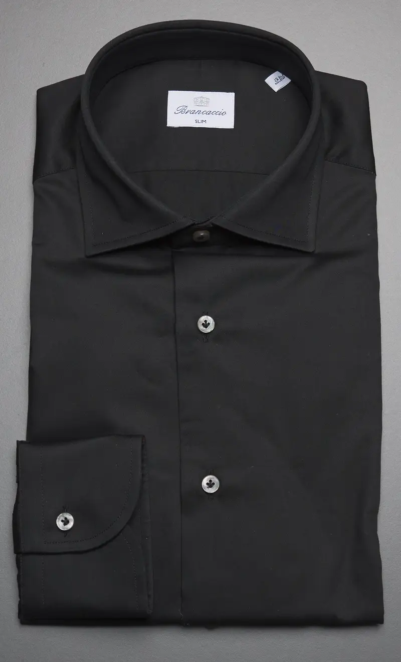 Camicia brancaccio in puro cotone nera, colore nero