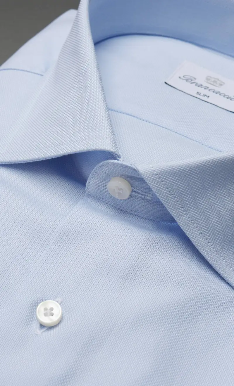 Camicia brancaccio micro operata collo giò celeste, colore celeste miniatura 2