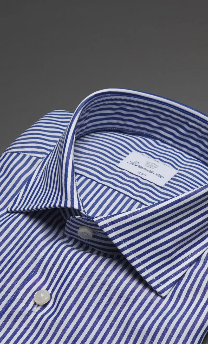 Camicia riga larga brancaccio in puro cotone no stiro - celeste, colore blu miniatura 2