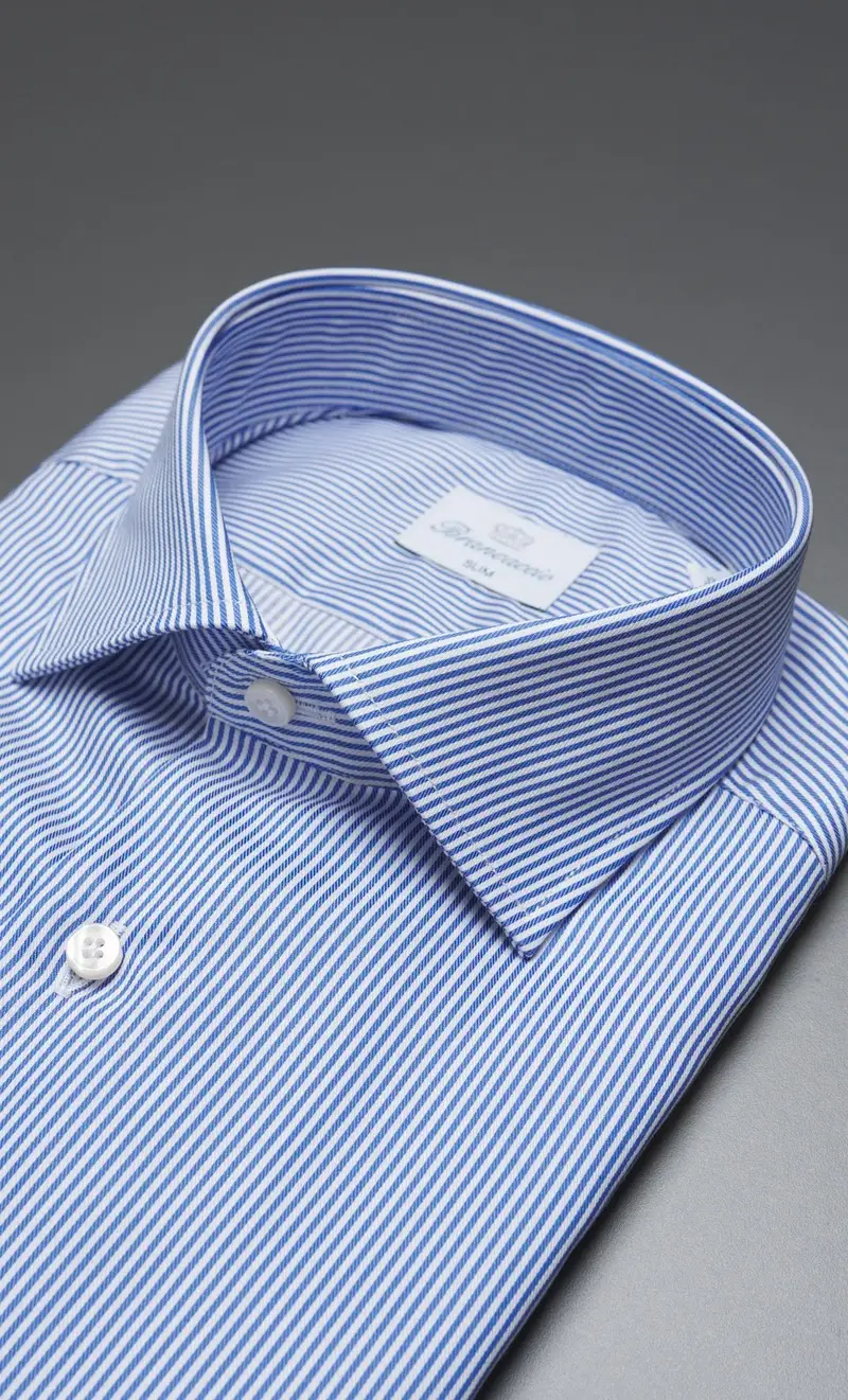 Camicia rigata brancaccio in puro cotone no stiro - celeste, colore celeste miniatura 2