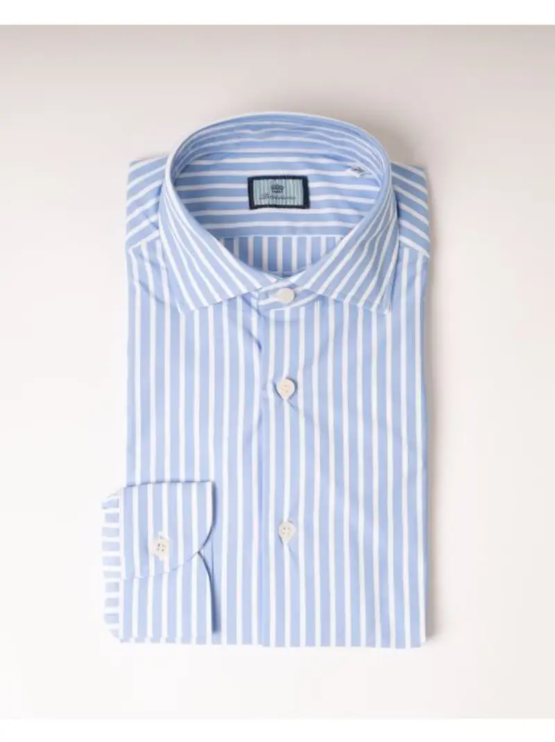 Camicia Tecnica righe Celeste Azzurro