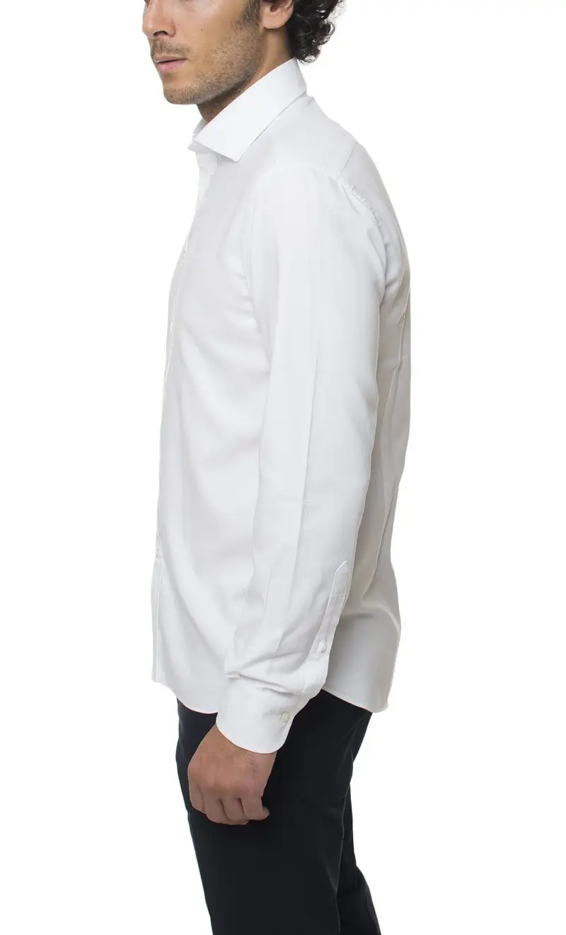 Camicia tinta unita, colore bianco miniatura 2