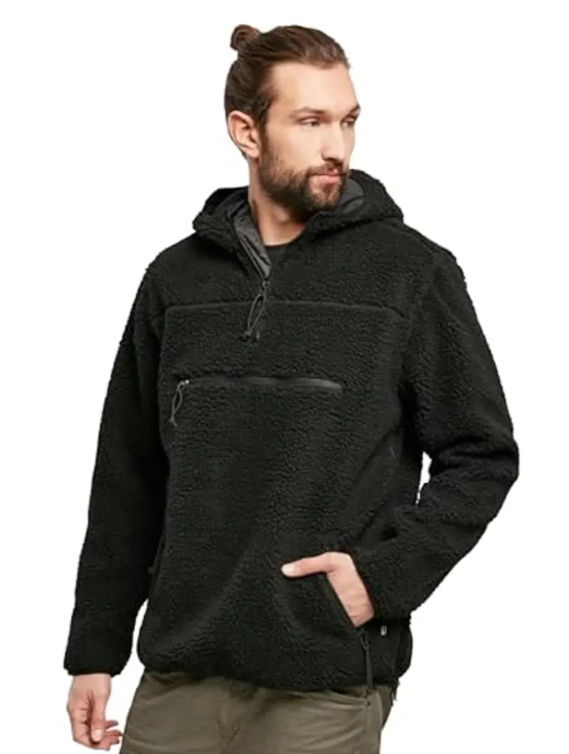 Brandit Teddyfleece Worker Pullover, Uomo, Black, XXL