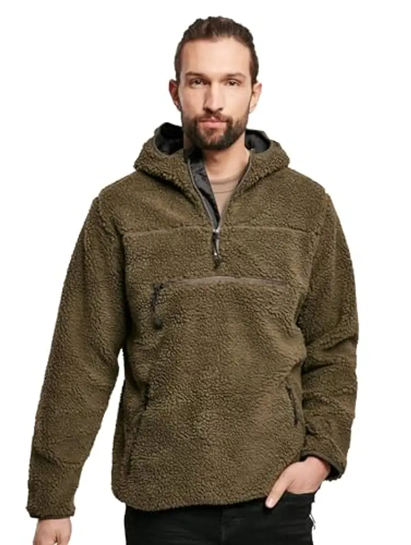Brandit Teddyfleece Worker Pullover, Uomo, Olive, XL