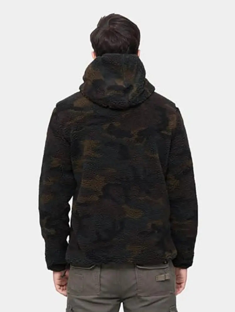 Brandit Teddyfleece Worker Pullover, Uomo, Woodland, 6XL miniatura 2