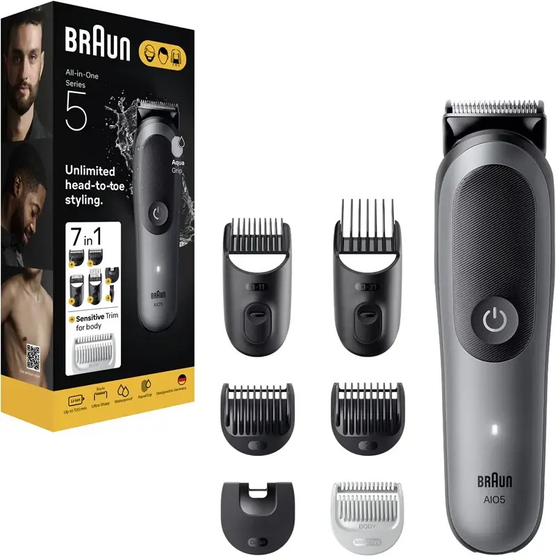 All-In-One Series 5 AIO5520 set per la cura dei capelli e del corpo 7 in 1