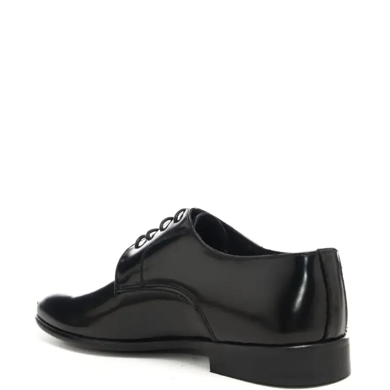 scarpe da uomo in pelle con lacci e quattro occhielli neri miniatura 2