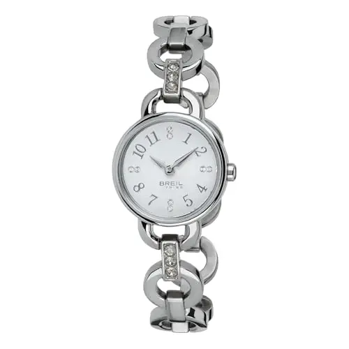 Breil, Collezione Agata, Orologio Gioiello Donna, Cassa in Acciaio, Bracciale con Eleganti Cristalli Bianchi, Quadrante