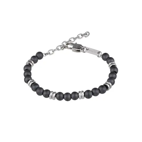 Breil, Collezione Artha, Bracciale Uomo, in Acciaio IP Gun ed Ematite, Riequilibra le Energie, Stimola la