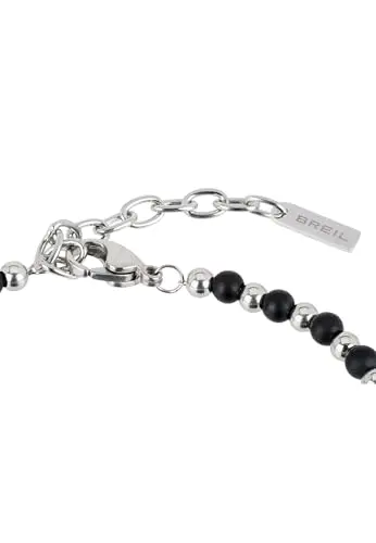 Breil, Collezione Black Onyx, Bracciale Uomo di Ispirazione da Marinaio, Sfere in Onice Nero e Acciaio Specchiato miniatura 2