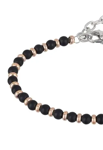 Breil, Collezione Black Onyx, Bracciale Uomo di Ispirazione Nautica, con Sfere in Onice Nero e Acciaio IP Rose, Pratica miniatura 3