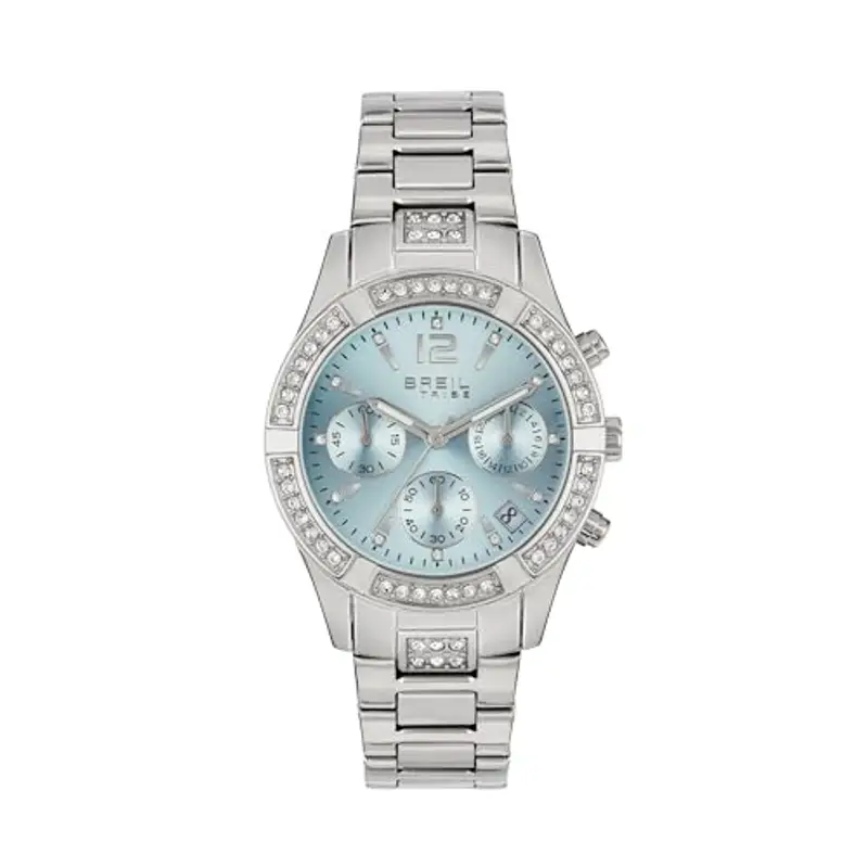 Breil, Collezione C'est Chic, Orologio Donna, Bracciale in Acciaio con Cristalli e Quadrante con Lavorazione Sunray, Resistente all'Acqua, Movimento al Quarzo PE902, Cassa 36 mm, Chiusura con Pulsanti
