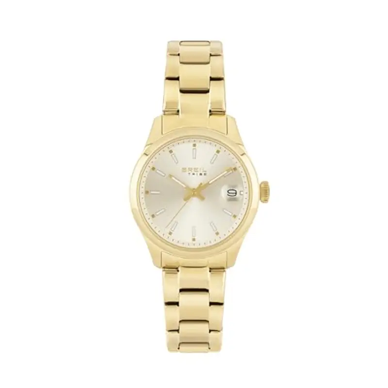 Breil, Collezione Classic Elegance, Orologio Donna Solo Tempo, in Acciaio IP Light Gold, Bracciale Lucido e Satinato, Quadrante Sunray Color Champagne, Indici e Sfere Bianchi, Cassa 32 mm, Color Gold
