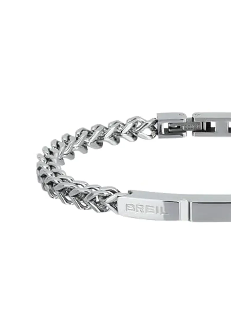 Breil, Collezione Groovy, Bracciale da Uomo, Gioiello in Acciaio Lucido Specchiato, con Catena a Maglie Fitte, Pratica Chiusura a Moschettone, Idee Regalo Uomo, Lunghezza Regolabile 21-22 cm, Silver miniatura 3