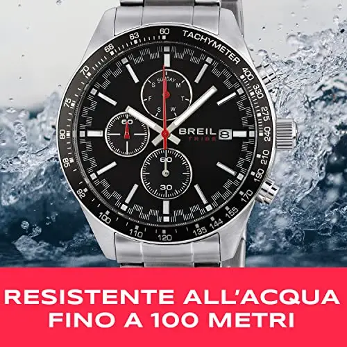 Breil Orologio Uomo Fast quadrante Mono-Colore Nero Movimento Chrono Quarzo e Bracciale Acciaio Argento EW0461 miniatura 3
