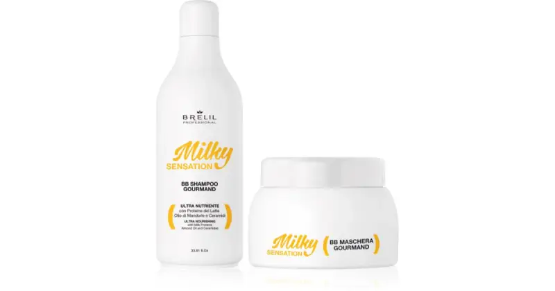 Milky Sensation Set confezione regalo per capelli rovinati shampoo rigenerante per capelli deboli e danneggiati 250 ml + maschera