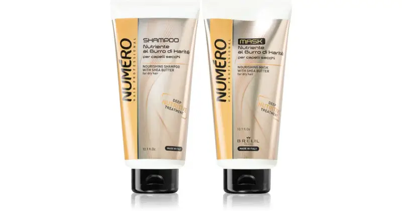 Set confezione regalo (per capelli secchi) shampoo nutriente 300 ml + maschera nutriente con burro di karité 300 ml