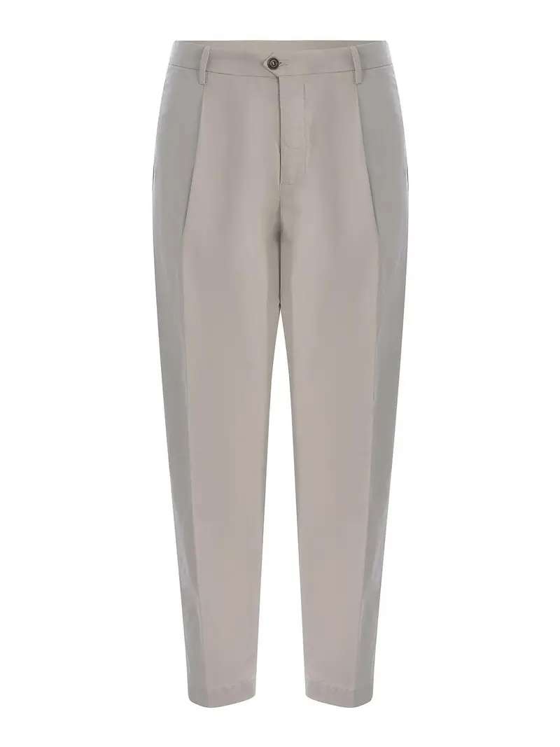 Pantaloni In Cotone Beige