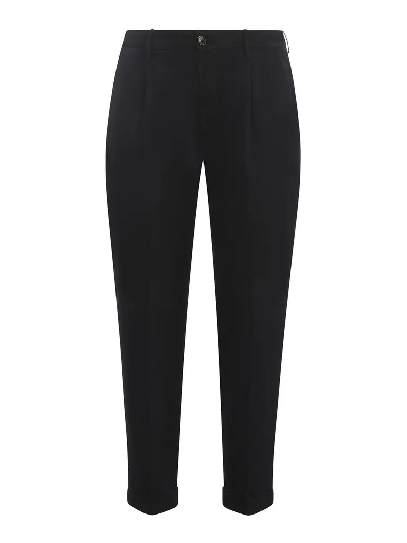 Pantaloni In Cotone Stretch Nero