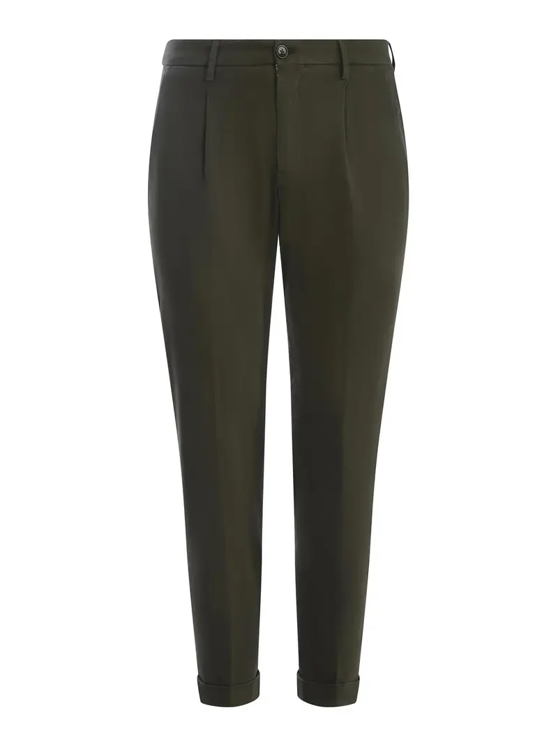 Pantaloni In Cotone Stretch Verde
