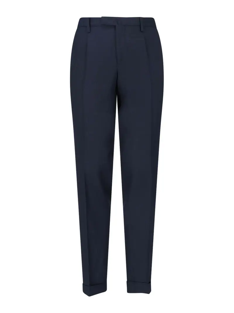 Pantaloni In Lana Vergine Blu